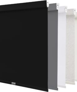 AOSKY Cordless Roller Shades Blackout Blinds for Windows Room Darkening Rolled Up Shades