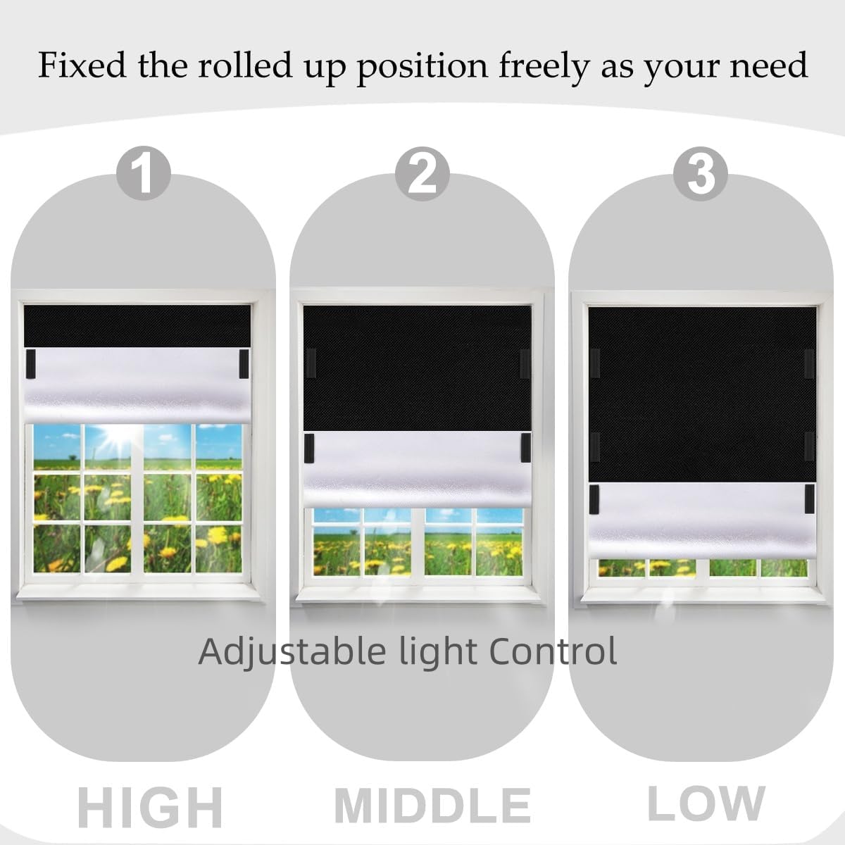 100% Blackout Blinds Magnetic Window Cover 57x40Inch,No Drill PortableCuttable Black Out Curtains - Image 2