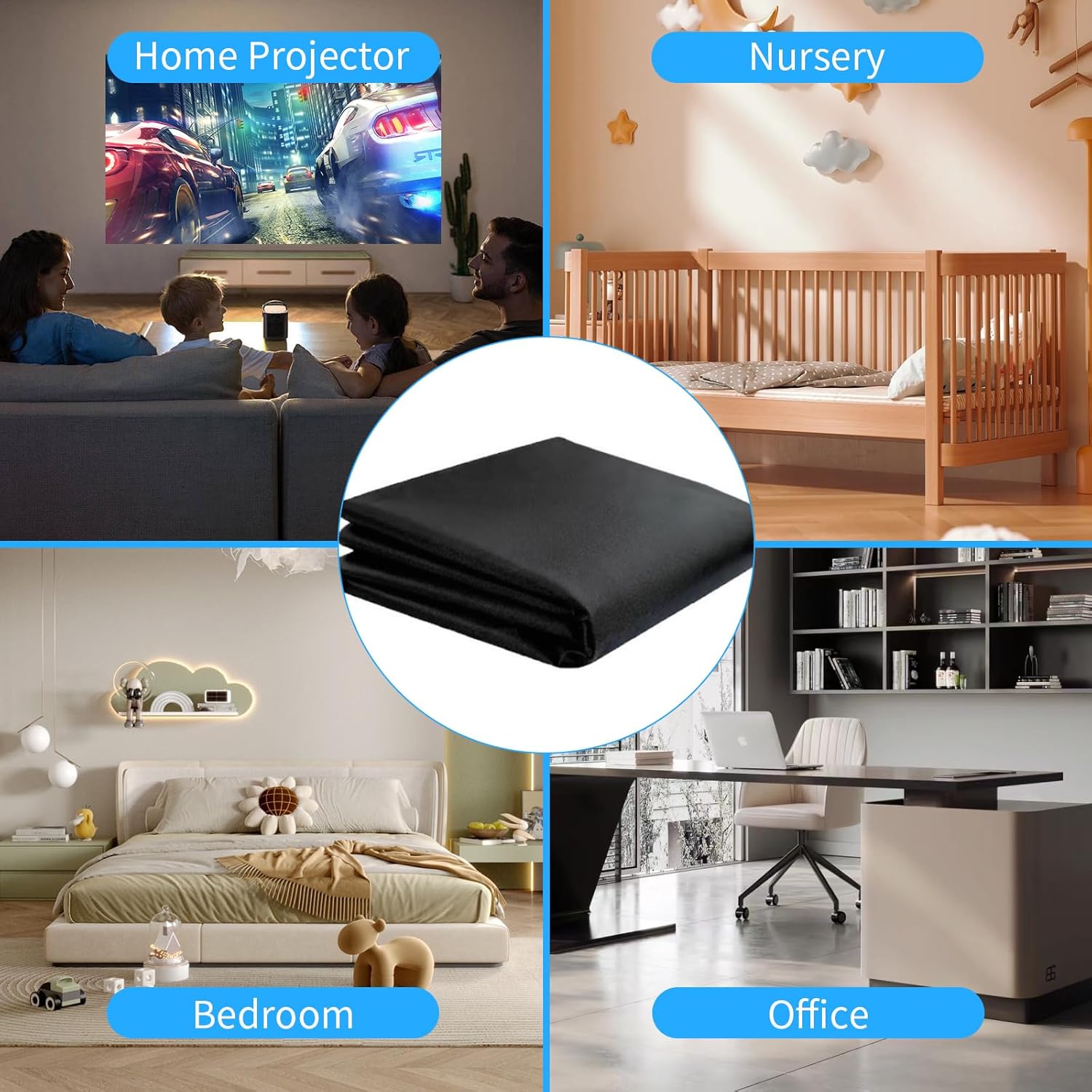 Magnetic Blackout Window Cover, 100% Blackout Shades for Bedroom No Drill Black Out Window Blind - Image 2