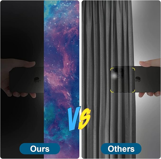 Petaholic 100% Blackout Curtains for Bedroom, Portable DIY Window Blinds, No Drill Window Shades & Blackout Blinds with Stickers & Tabs for Travel, Dorm Room, Media Room (118" x 57") - Image 3