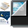 NIGHTON Portable Blackout Curtains 120"×57", Strong Hook and Loop Tape Strips with Adhesive, Cuttable Blackout Window Cover