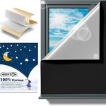 NIGHTON Portable Blackout Curtains 120"×57", Strong Hook and Loop Tape Strips with Adhesive, Cuttable Blackout Window Cover