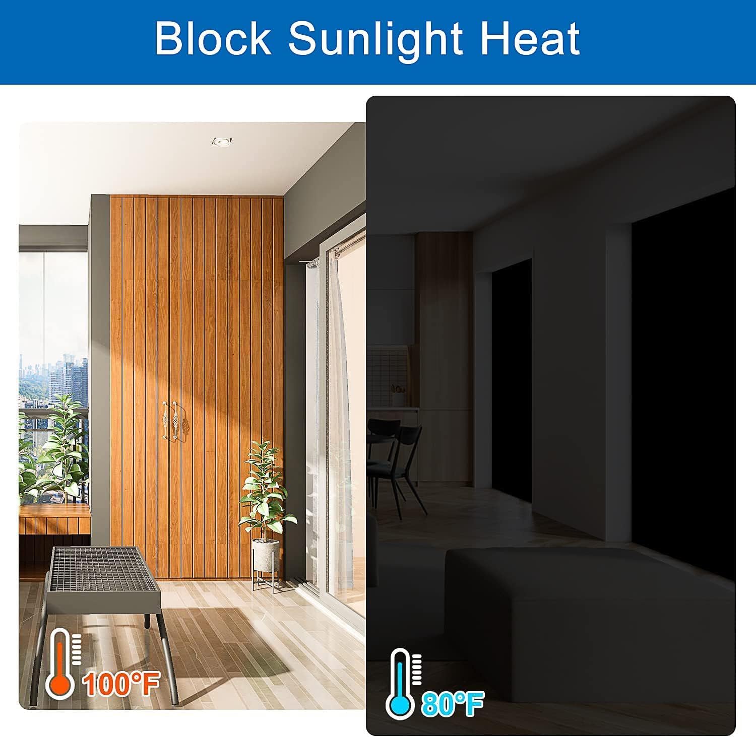 100% Blackout Blinds Magnetic Window Cover 57x40Inch,No Drill PortableCuttable Black Out Curtains - Image 9