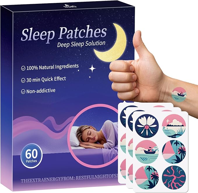 Sleep Patches, 60 Pack Upgraded Deep Sleep Patches for Adults, Made of All-Natural Ingredients, for Men and Women, Highly Breathable and Suitable for Hot Weather