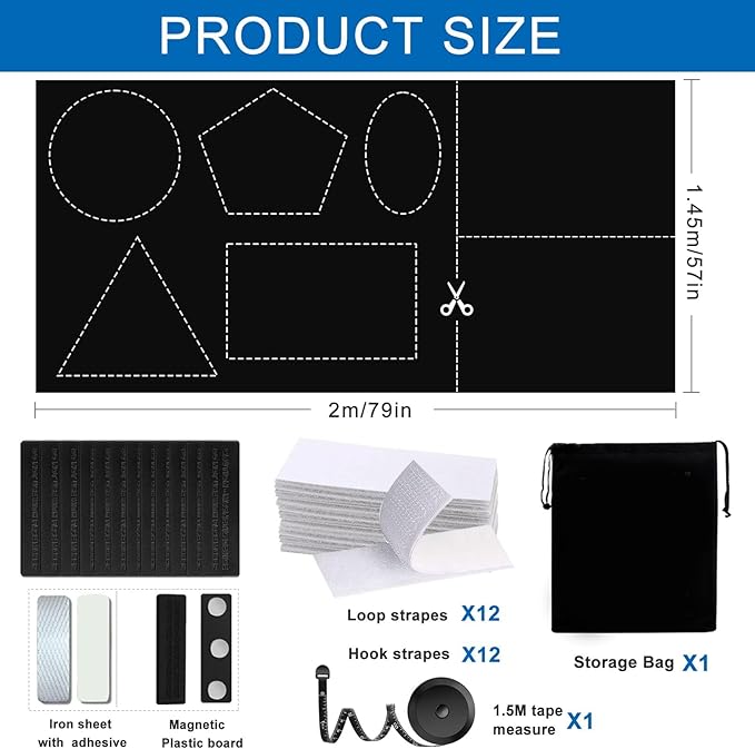 100% Blackout Blinds Magnetic Window Cover 57x40Inch,No Drill PortableCuttable Black Out Curtains - Image 8