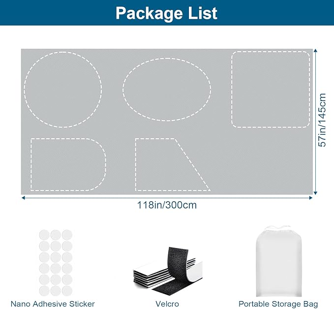 Petaholic 100% Blackout Curtains for Bedroom, Portable DIY Window Blinds, No Drill Window Shades & Blackout Blinds with Stickers & Tabs for Travel, Dorm Room, Media Room (118" x 57") - Image 10