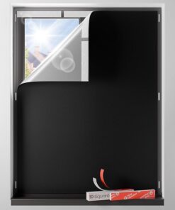 Sumobaby Blackout Curtains Portable 42"x60",No Drill Black Out Window Cover with Heat-Resistant Hook&Loop Tapes