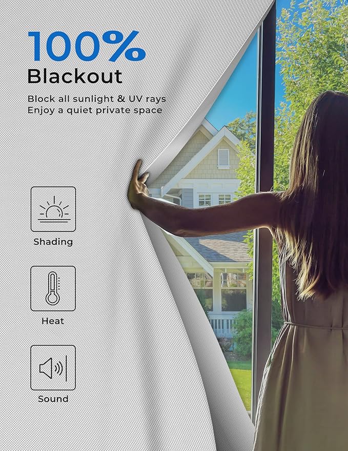 Sumobaby 50"x60" Portable Blackout Curtains, Blinds for Windows with Hook & Loop Tapes - Image 16