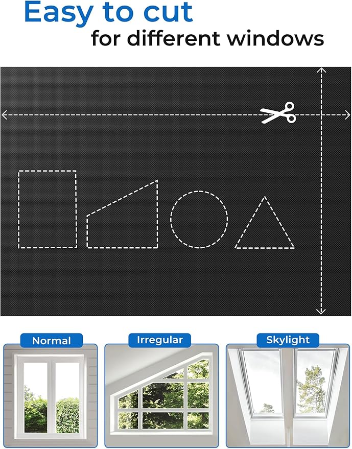 Sumobaby 50"x60" Portable Blackout Curtains, Blinds for Windows with Hook & Loop Tapes - Image 9