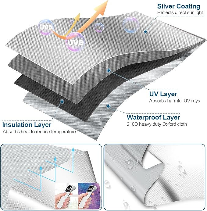 Petaholic 100% Blackout Curtains for Bedroom, Portable DIY Window Blinds, No Drill Window Shades & Blackout Blinds with Stickers & Tabs for Travel, Dorm Room, Media Room (118" x 57") - Image 7