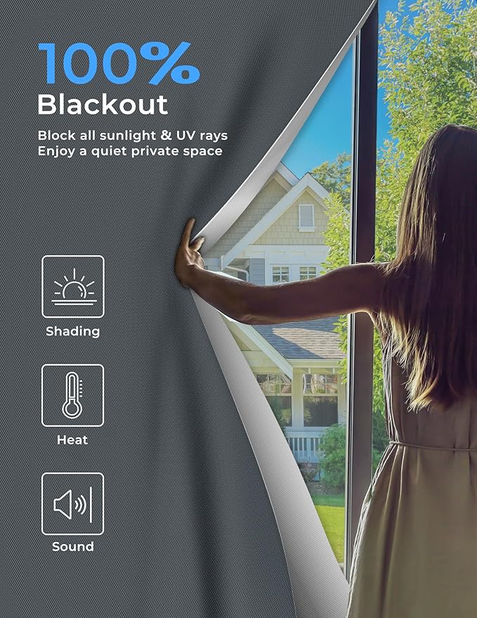 Sumobaby 50"x60" Portable Blackout Curtains, Blinds for Windows with Hook & Loop Tapes - Image 17