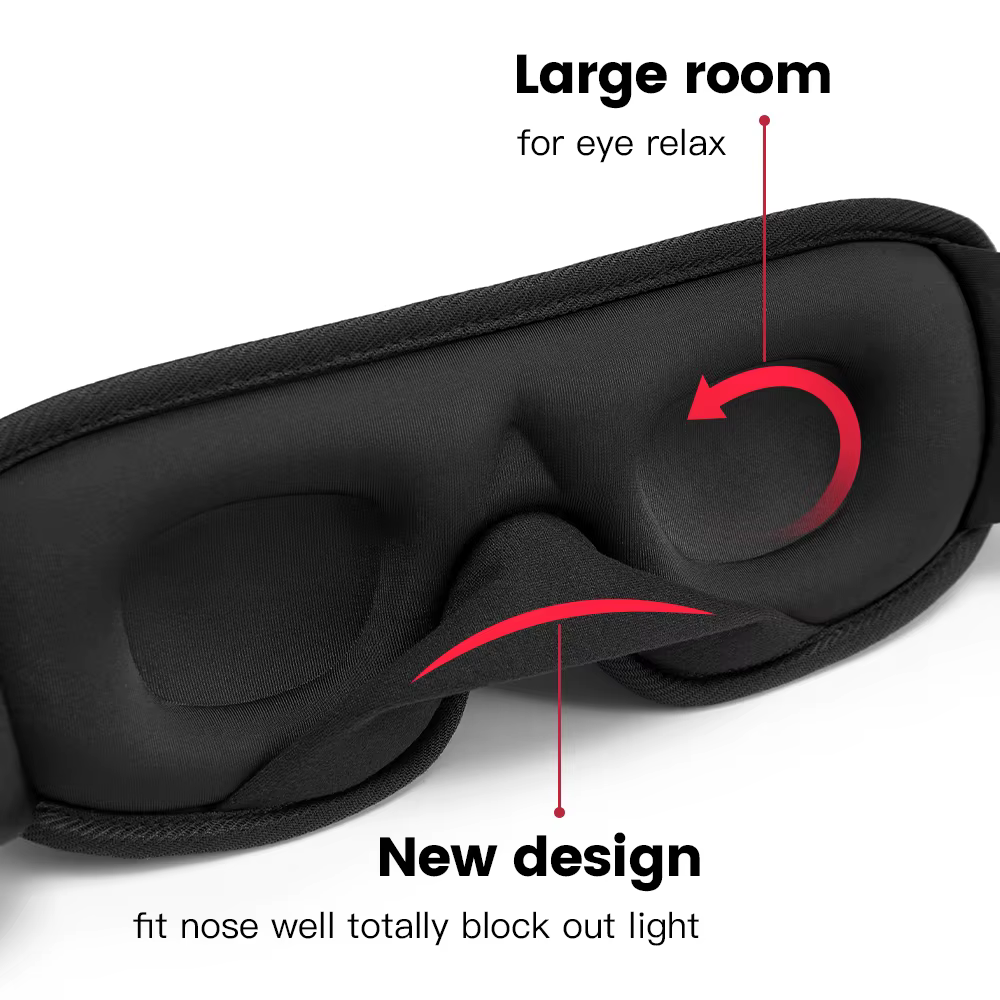 3D Sleeping Mask Block Out Light Soft Padded Sleep Mask - Image 6